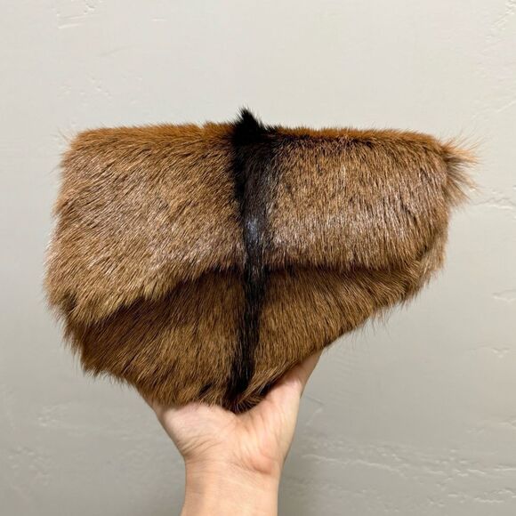 Handmade Asymmetric Leather Shoulder Bag/Hair On Goat- hide Saddle Bag/Crossbody - Picture 4 of 16